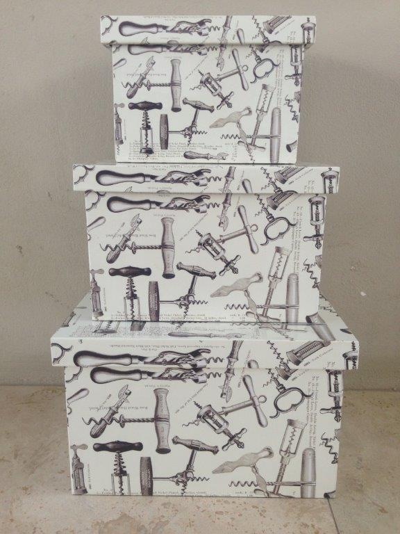 S/3 Corkscrew Storage Boxes